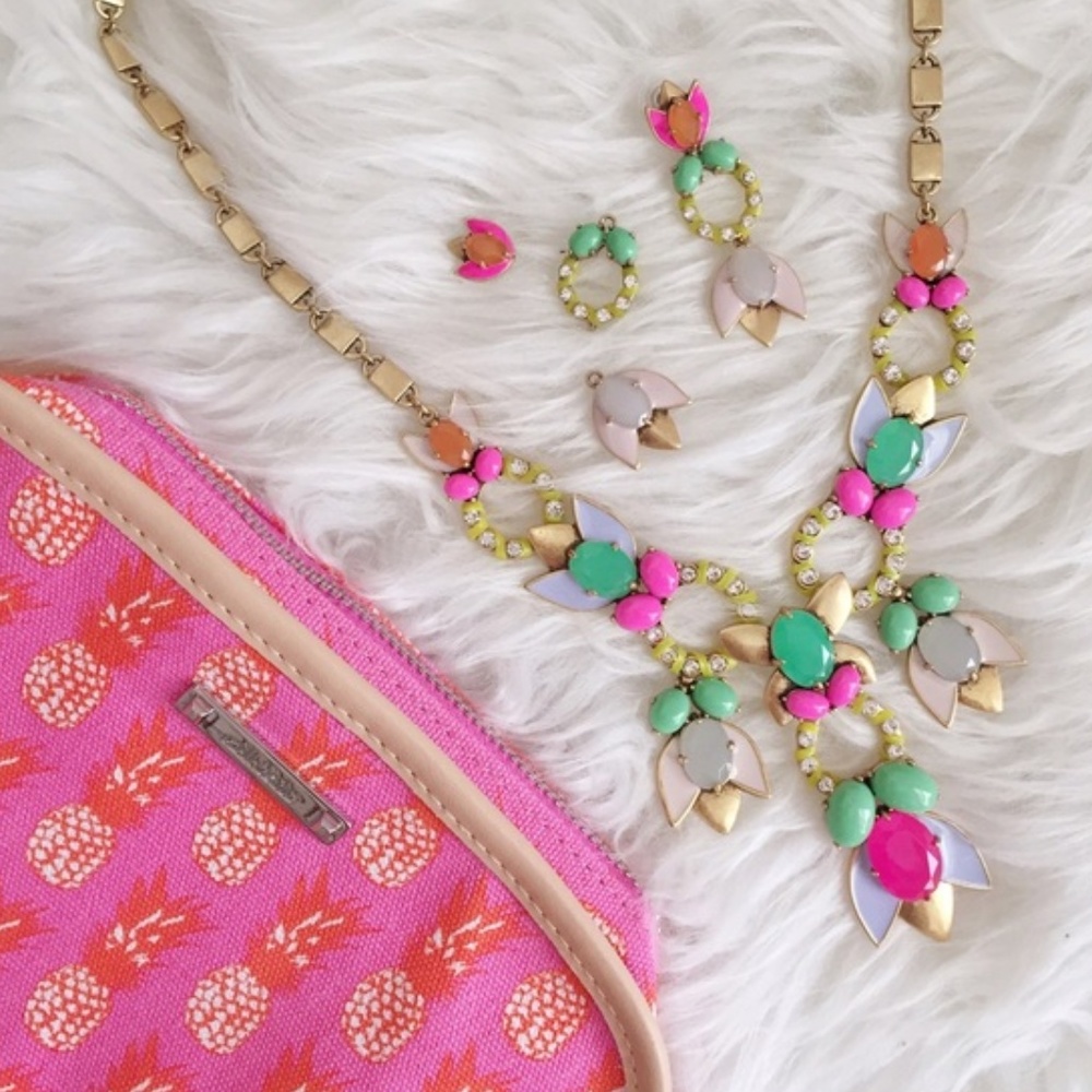 Stella & Dot | Neon Pink+Green Gorgeous POPTropicana NEW Statement Neckl… - Picture 8 of 12